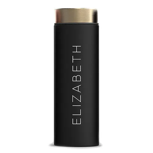 "Le Baton" Travel Bottle - Matte Black with Gold - Contemporary Vertical Line Printing