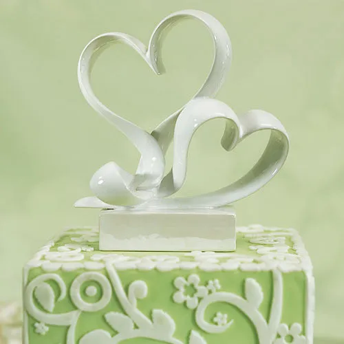 "Love Link" Stylized Heart Cake Topper