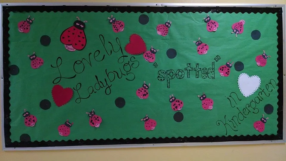 "Lovely Ladybugs 'Spotted' in Kindergarten!" Valentine's Day Bulletin Board Idea