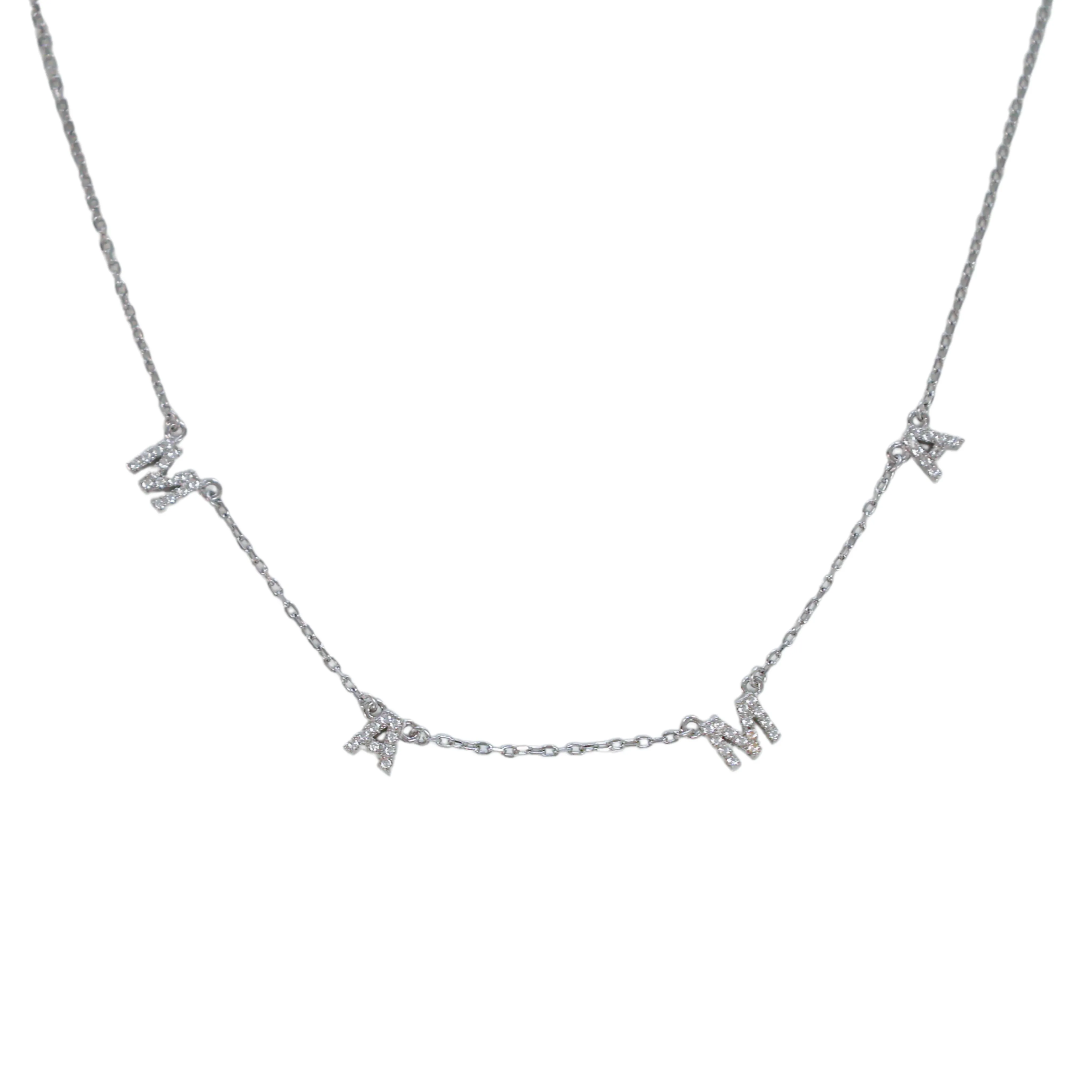 "MAMA" Pave By The Yard CZ Necklace