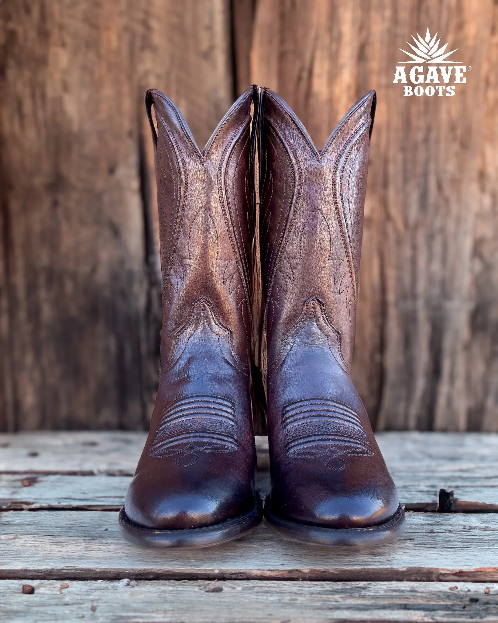 "MESTIZO" BROWN | MEN ROUND TOE COWBOY BOOTS