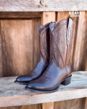 "MESTIZO" BROWN | MEN ROUND TOE COWBOY BOOTS