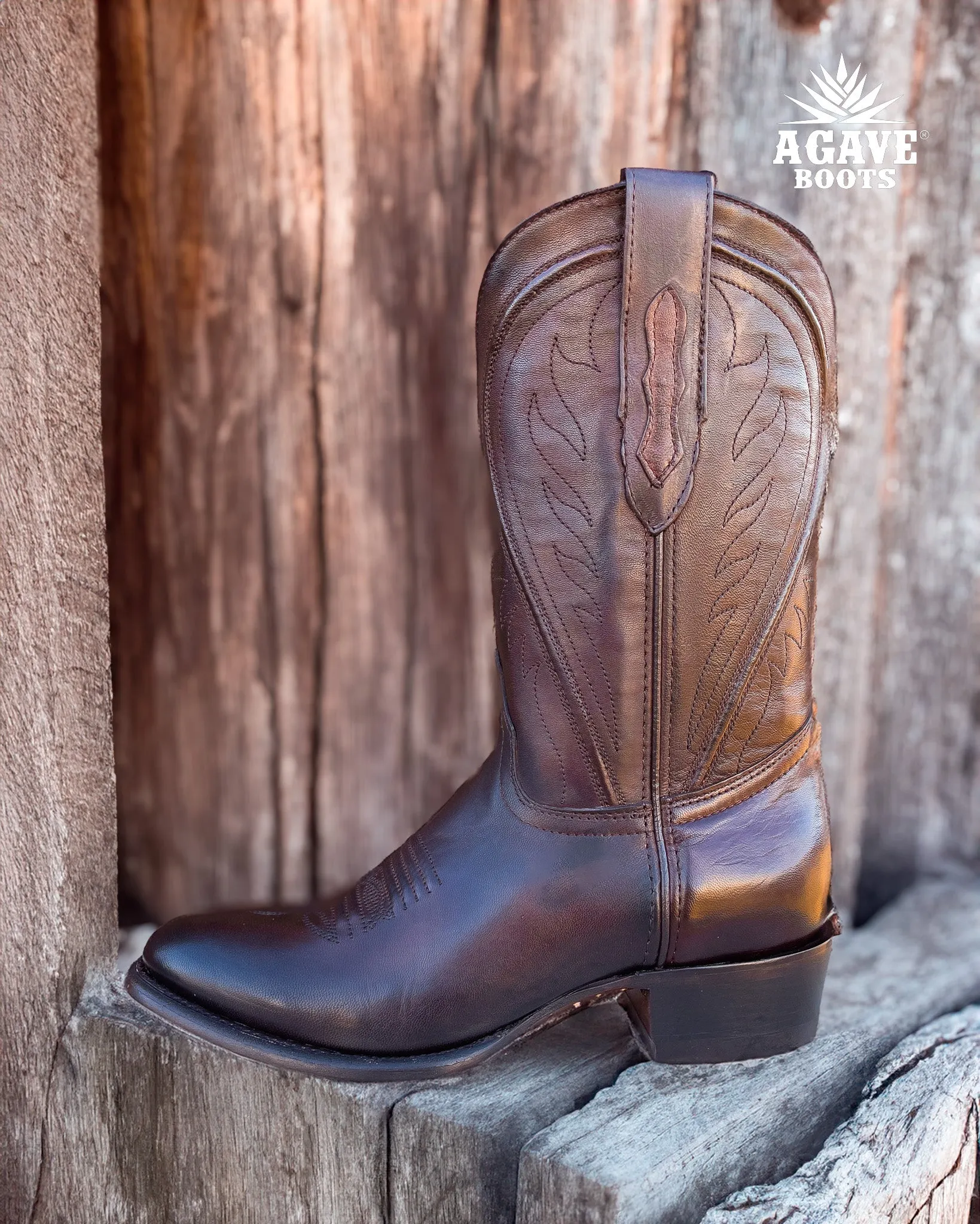 "MESTIZO" BROWN | MEN ROUND TOE COWBOY BOOTS