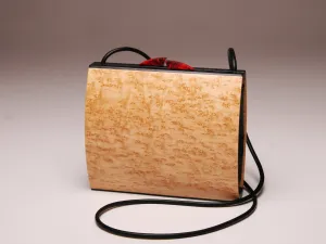 "Olearia" Medium Handbag - Birdseye Maple with Black Leather *SOLD OUT*