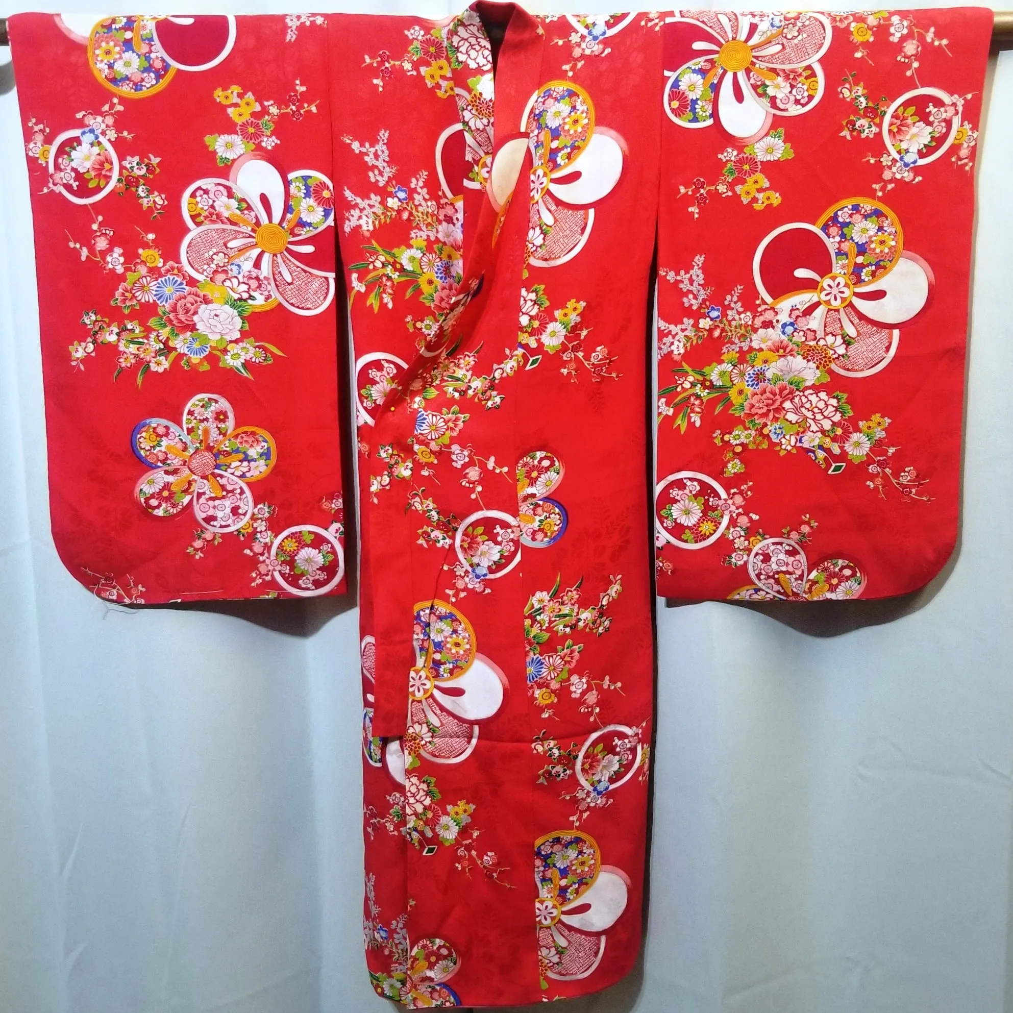 "Pinwheel Blossoms" Vintage Girl's Kimono