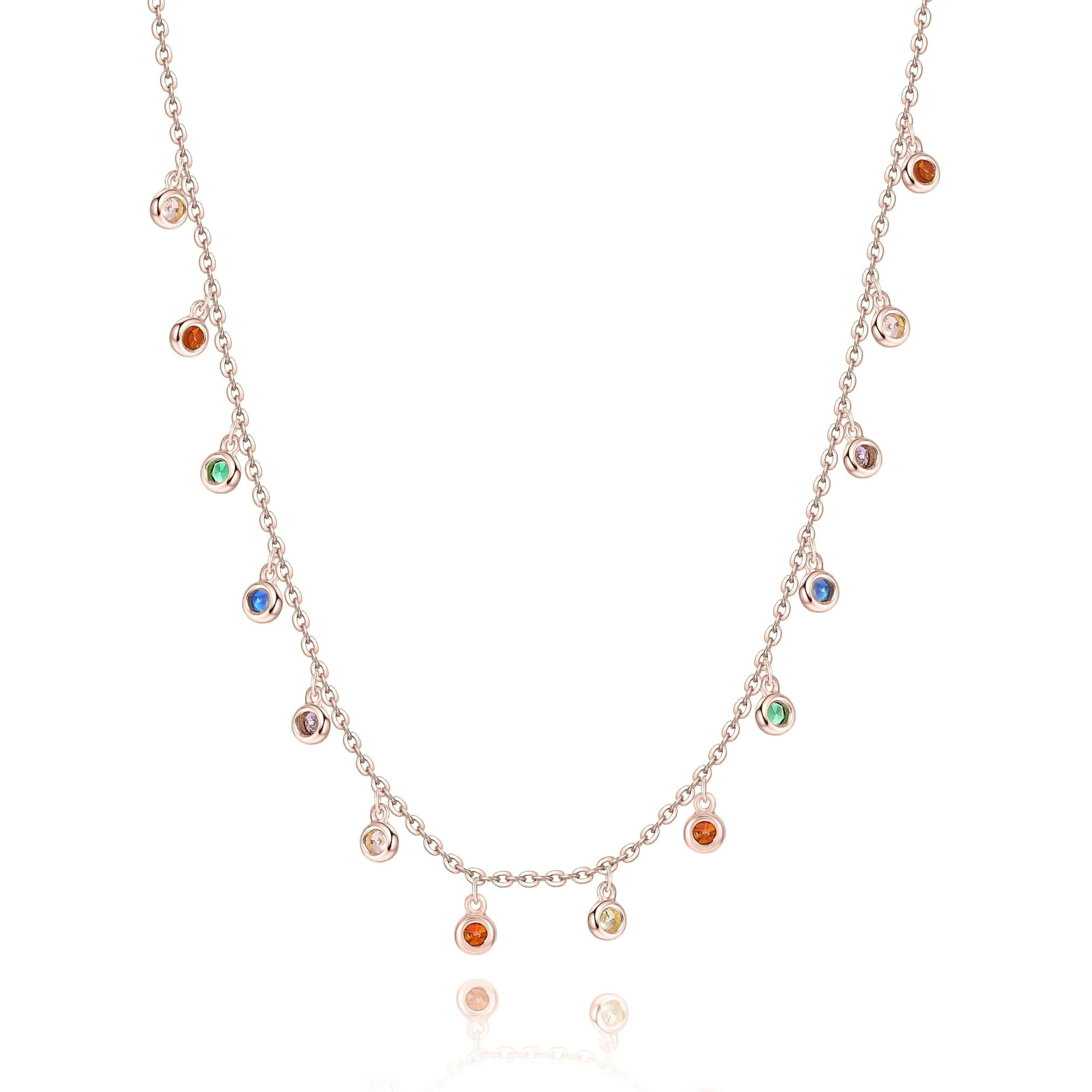 "Rainbow" Necklace /Rose gold