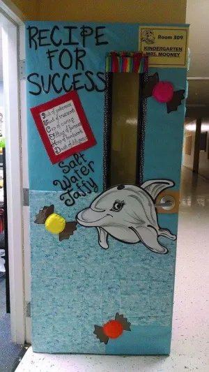 "Recipe For Success!" Ocean Themed Classroom Door Decorating Idea