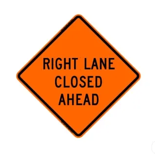 "Right Lane Closed Ahead" 48" Roll Up Traffic Sign