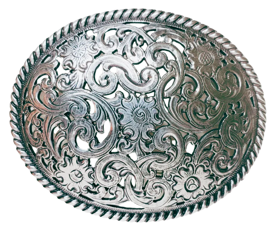 "Rose Filigreed" Belt Buckle