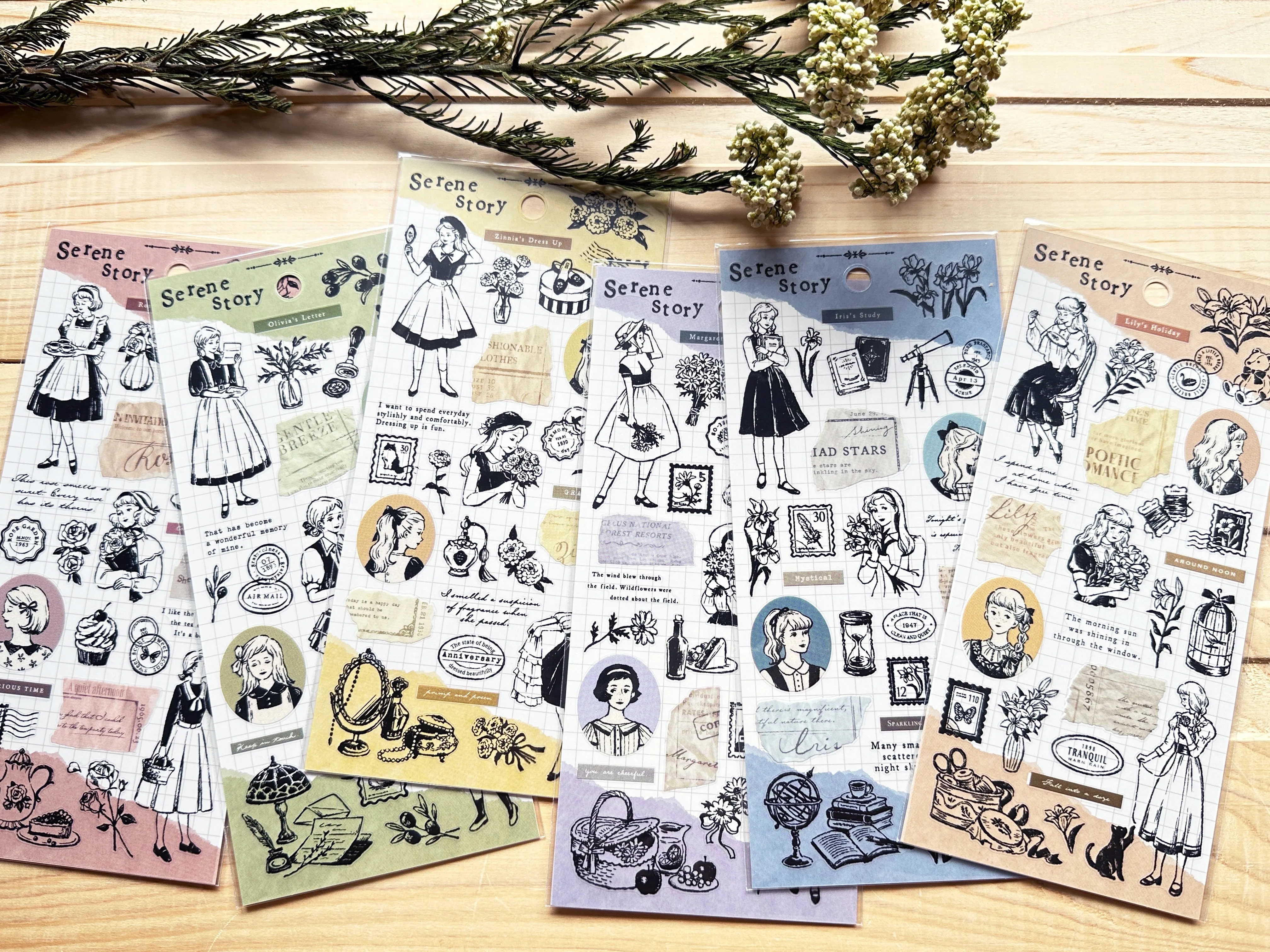 "Serene Story" Sheet of Stickers / Alice