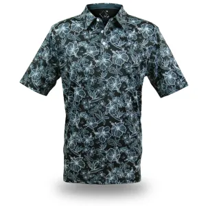 "Small Kine Sketchy Onyx" - OGA Men's Polo - Onyx Black