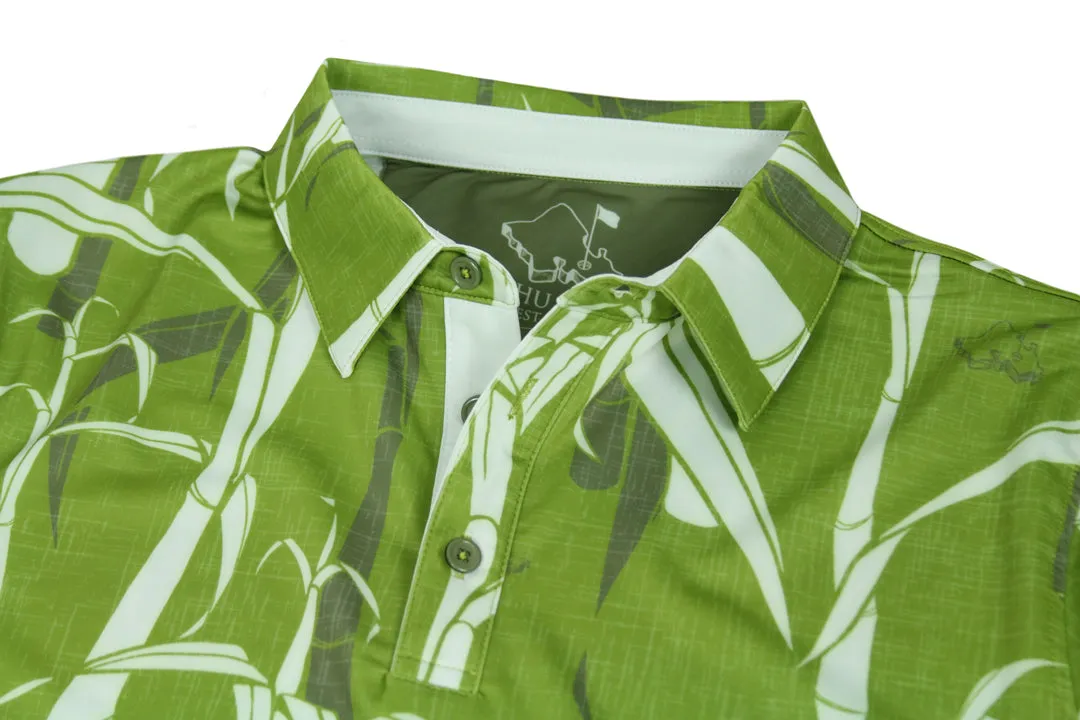 "Sugarcane" Green Fields - OGA Men's Polo - Green