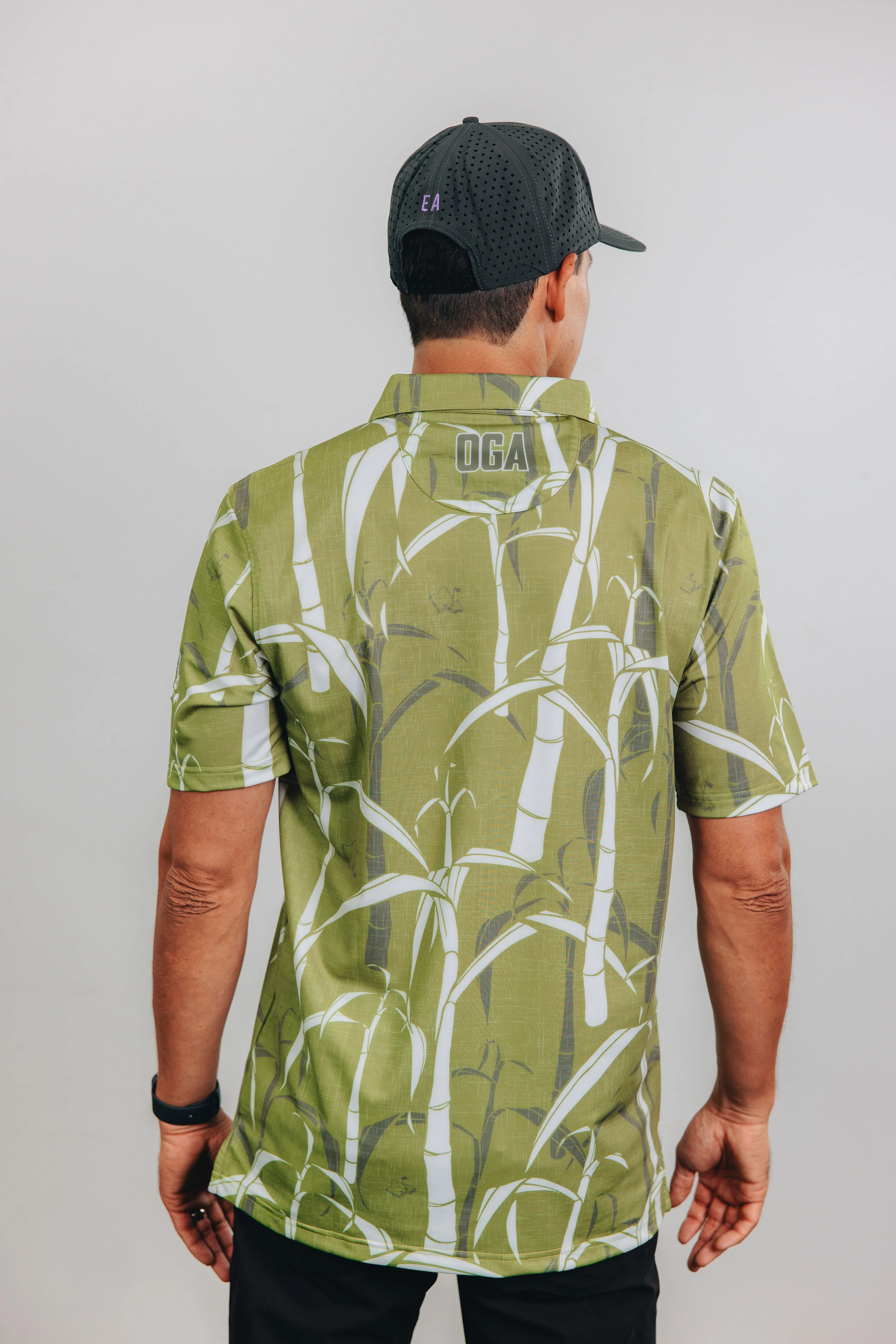 "Sugarcane" Green Fields - OGA Men's Polo - Green