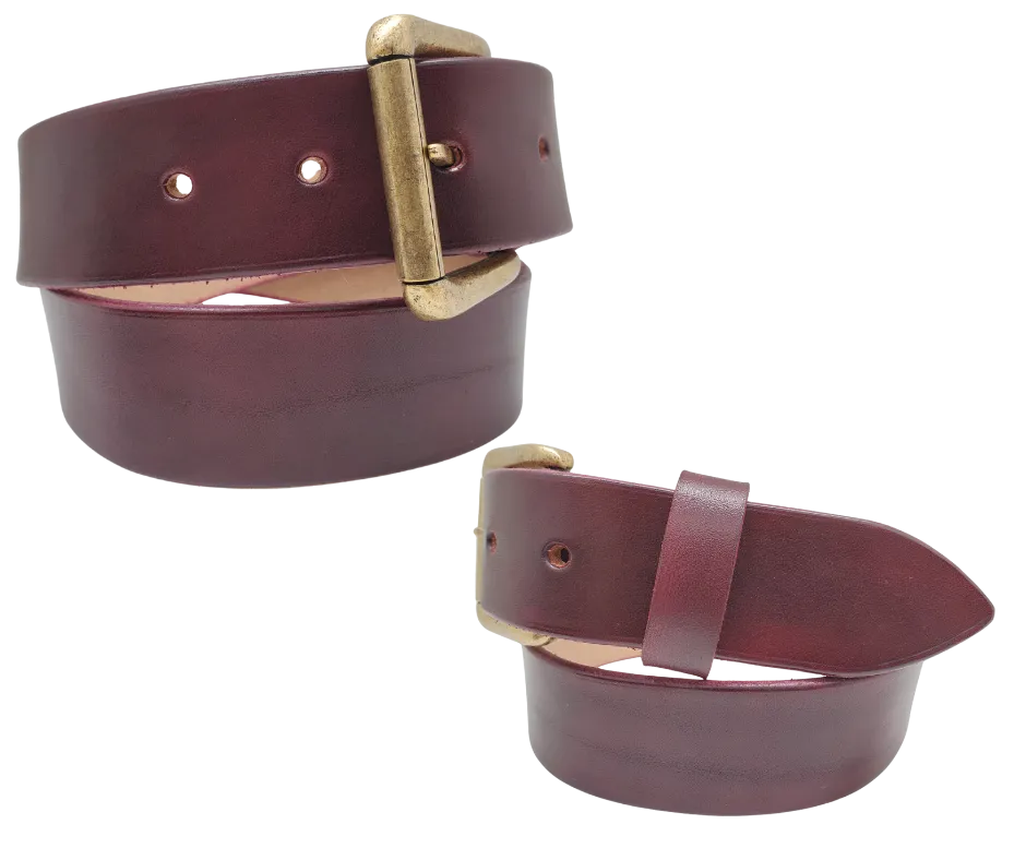 "The Office" Oxblood Casual Leather Belt