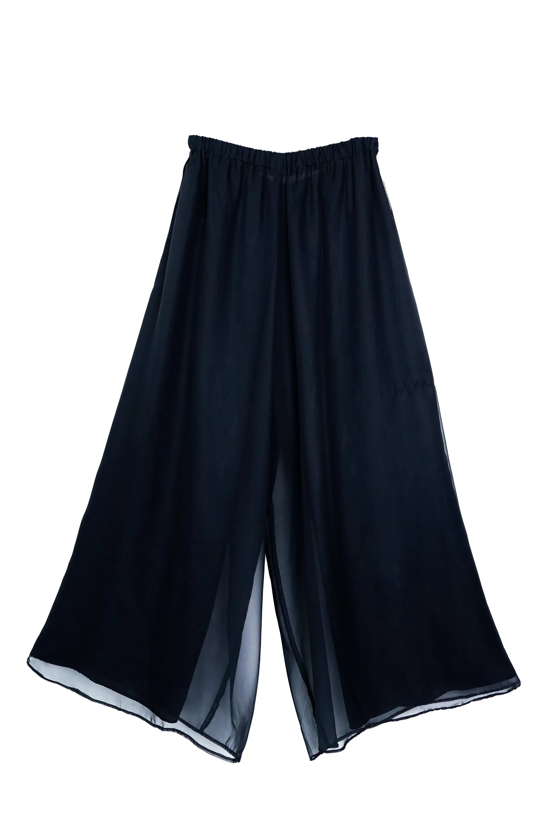 "UNKNOWN" -Double Layer Polyester Wide Easy Pants-