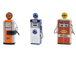 "Vintage Gas Pump" Set of 3 Pumps Series 14 1/18 Diecast Models by Greenlight