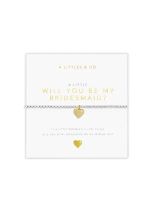 "Will You Be My Bridesmaid" Silver and Gold Bracelet