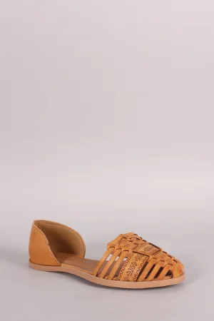 Qupid Woven Dorsay Flat Sandal