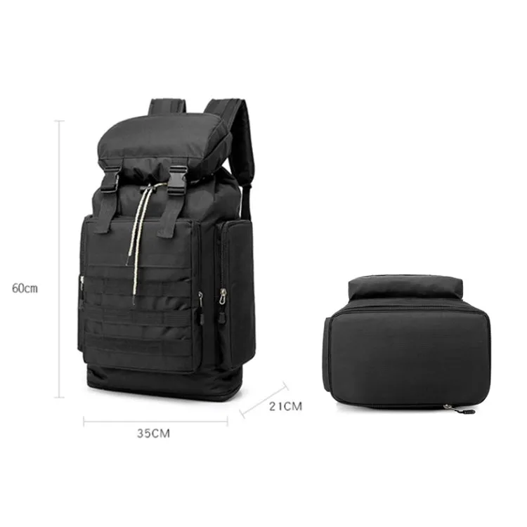 QY868 Outdoor Mountaineering Bag Large Capacity Travel Camping Backpack(Black)