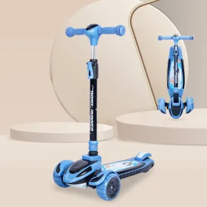 R for Rabbit Road Runner Racer Scooter for Kids of 3  Years Age, 4 Level Height Adjustment Scooter for Kidswar, PU LED Wheels & Weight Capacity Upto 75 kg Kick Scooter(Blue Black)