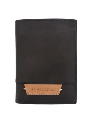 R Roncato Men's Leather Wallet, Italian Design, Stylish and Durable Wallet for Banknotes and Cards