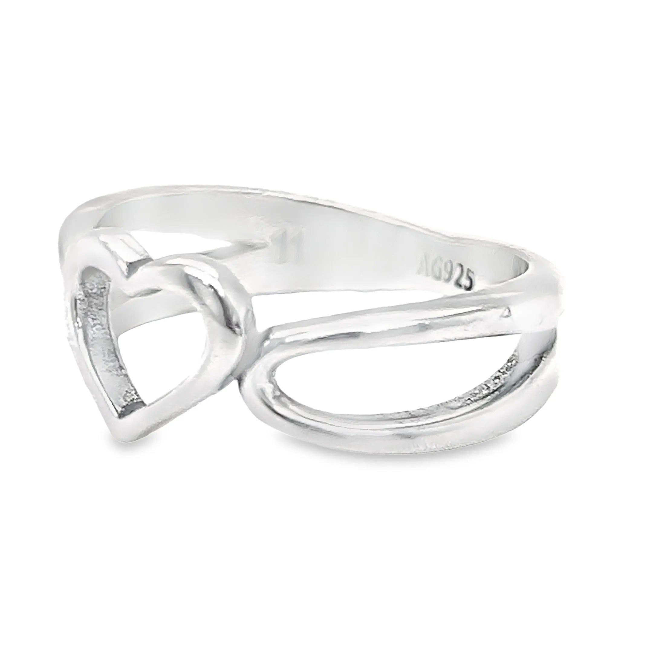 R831 Heart with infinite Back Ring