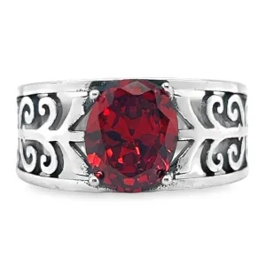 R858 Elegant Design Lab Red Garnet Ring