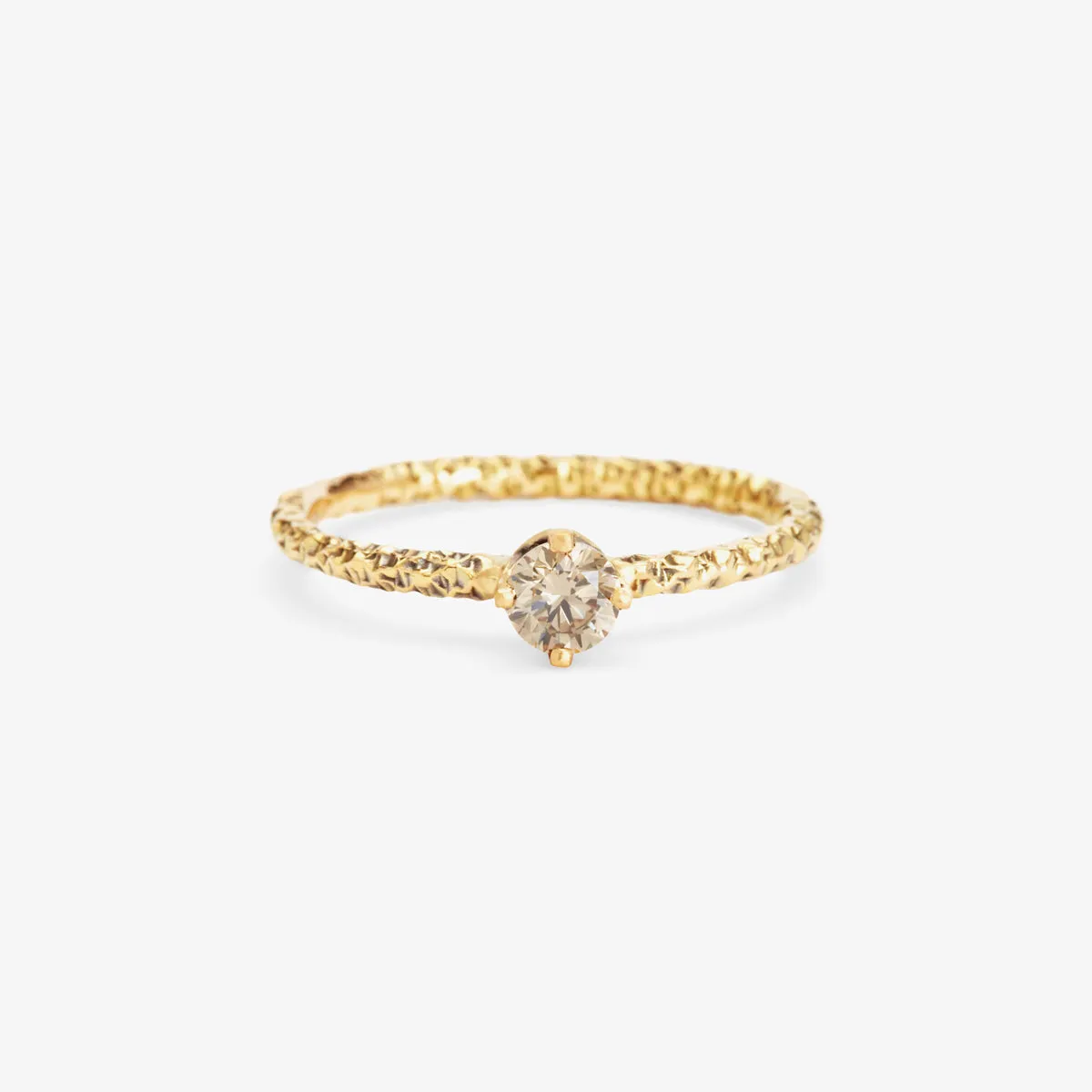 R9004BR | 4mm Brown Diamond Homespun Solitaire Ring