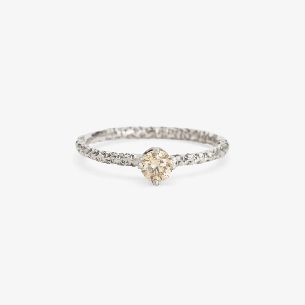 R9004BR | 4mm Brown Diamond Homespun Solitaire Ring