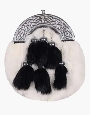 RABBIT FUR SPORRAN 6 TASSELS