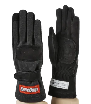 RaceQuip 355 Series 2 Layer Nomex Race Gloves - Black - XL - 355006