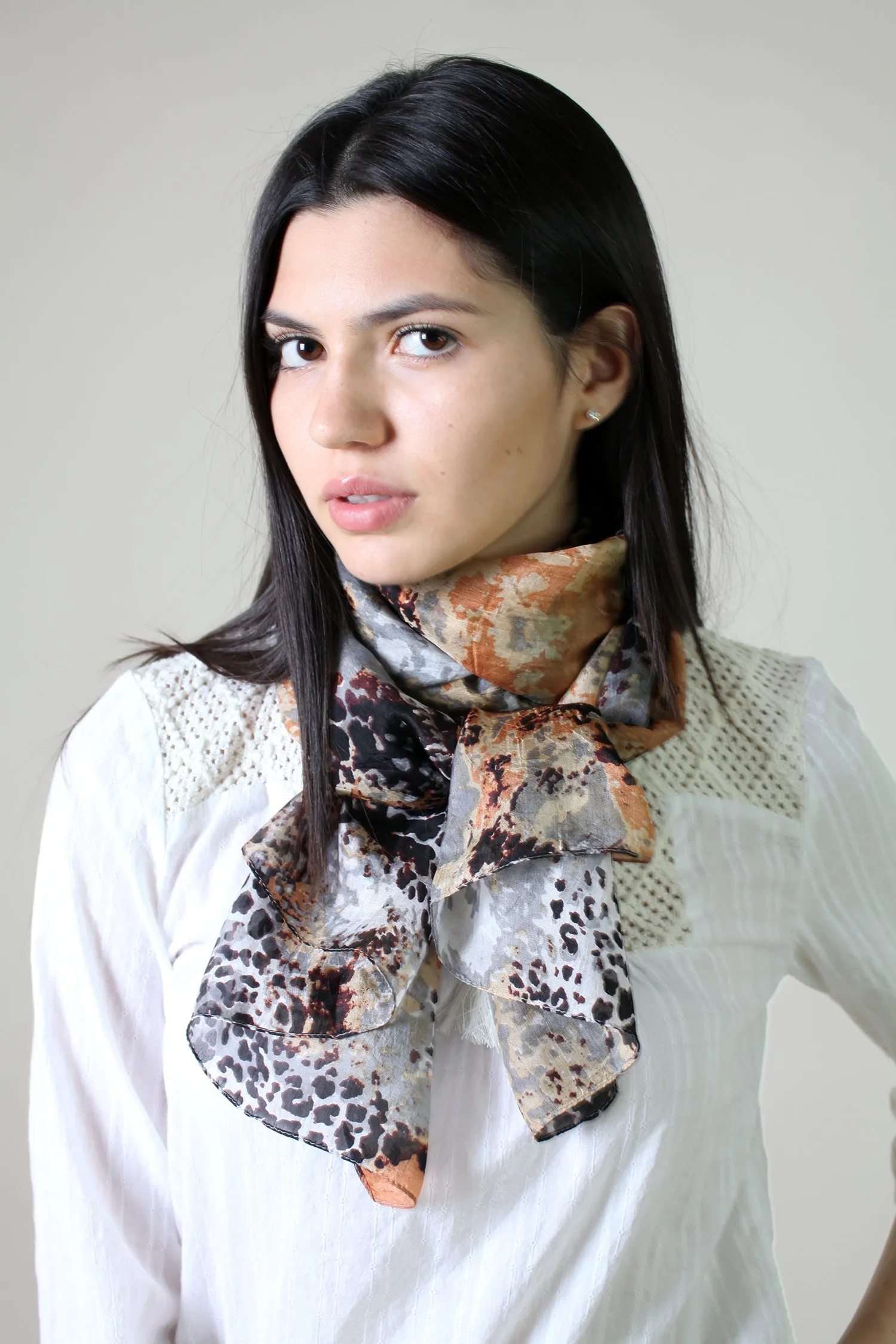 Rachel Animal Print Fine Silk Scarf