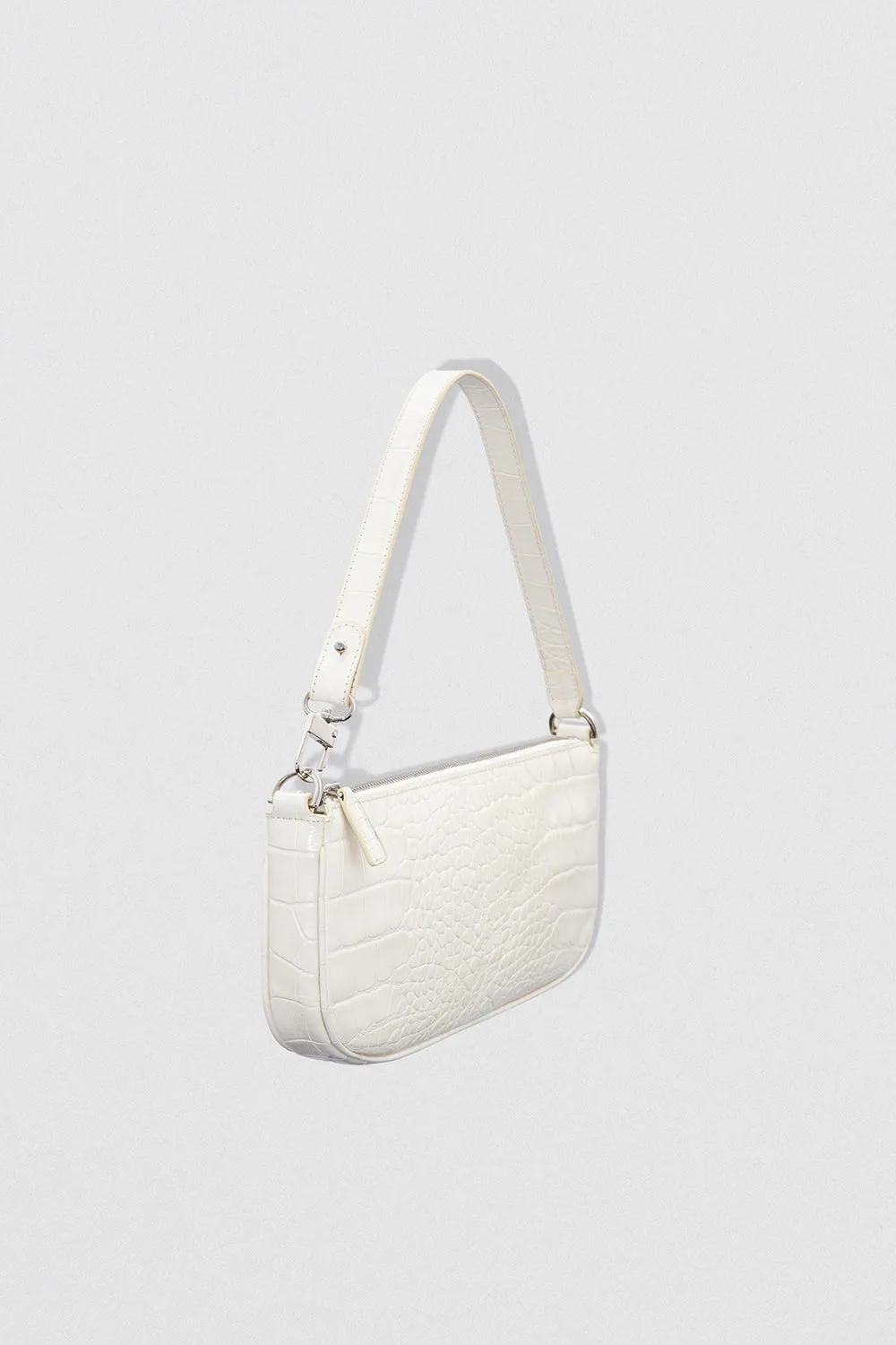 Rachel Cream Croco Embossed Leather