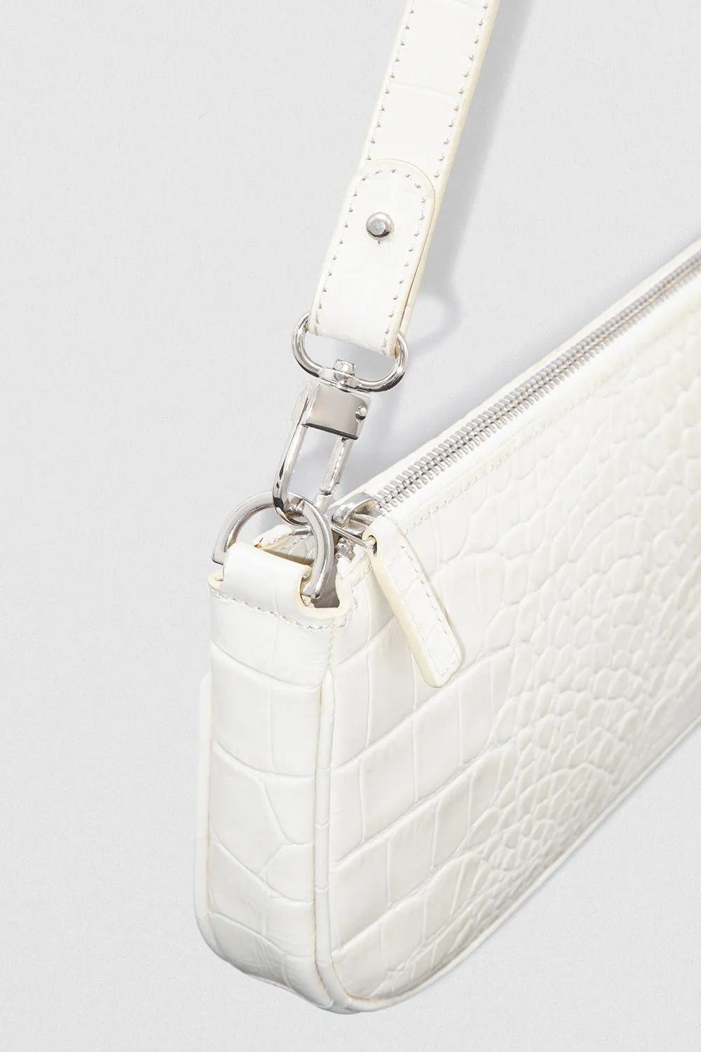 Rachel Cream Croco Embossed Leather