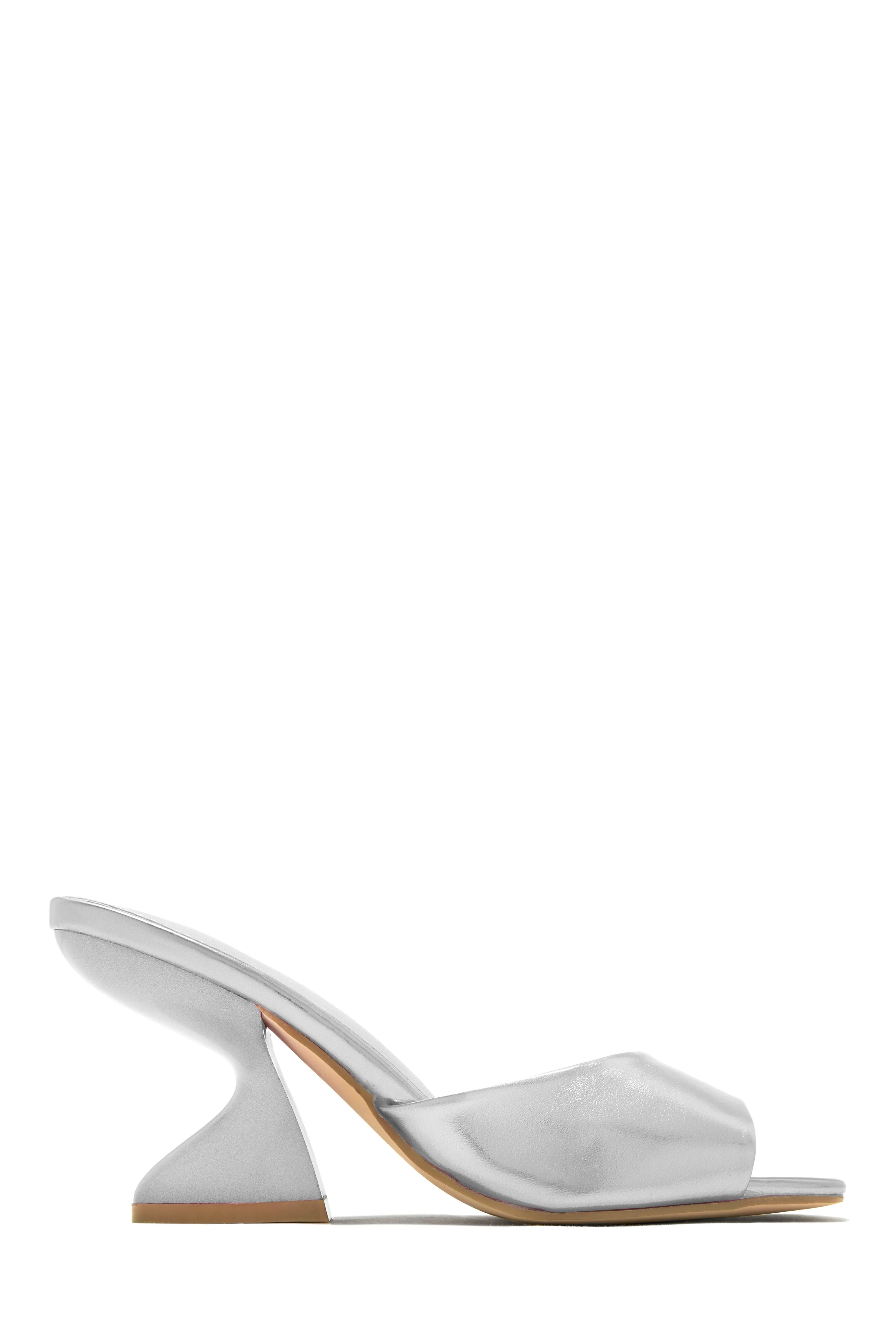 Racquel Mid Heel Mules - Metallic Pink