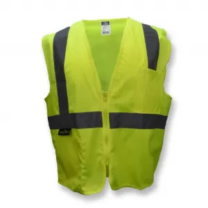 Radians SV2ZGS Economy Type R Class 2 Solid Material Safety Vest with Zipper, Hi-Vis Yellow, X-Large, 1 Each