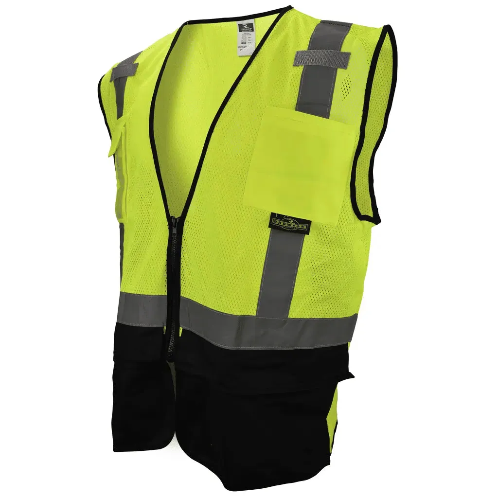 Radians Type R Class 2 Black Bottom Surveyor Safety Vest - Green/2X-3X