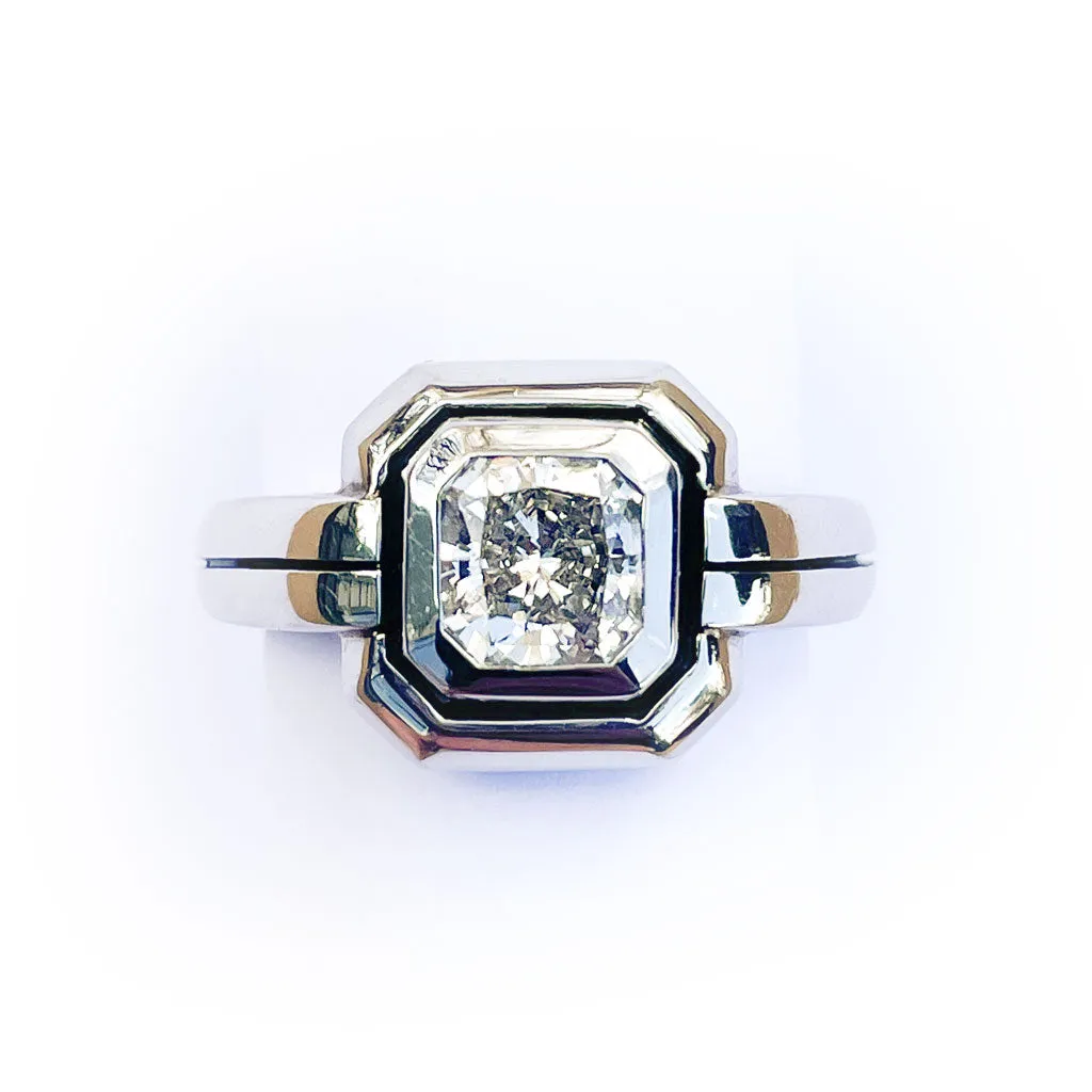 Radiant Cut Diamond and Platinum Ring