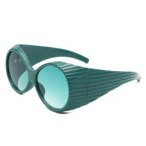 Radiant - Oversized Round Wrap-Around Fashion Women's Sunglasses