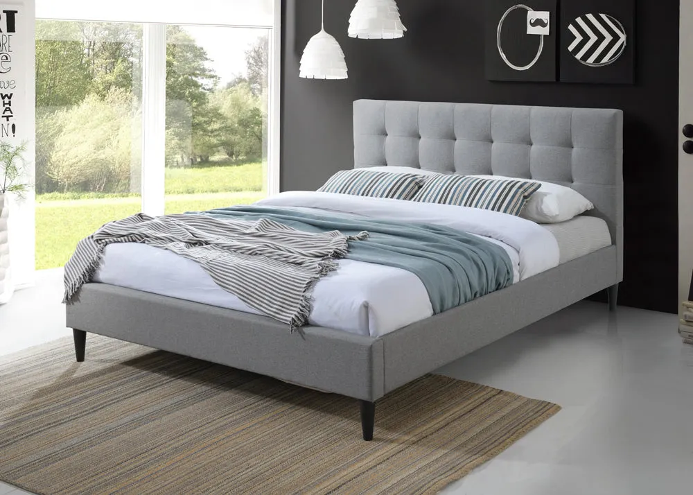 Raffles Grey Fabric Bed Frame Double/Queen/King