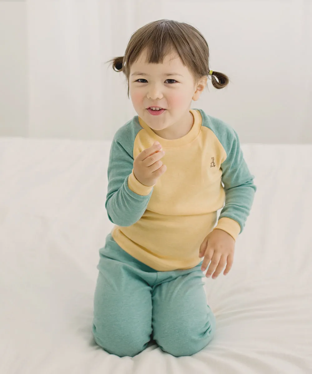 Raglan Yellow Long Sleeve Pajamas