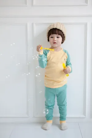 Raglan Yellow Long Sleeve Pajamas