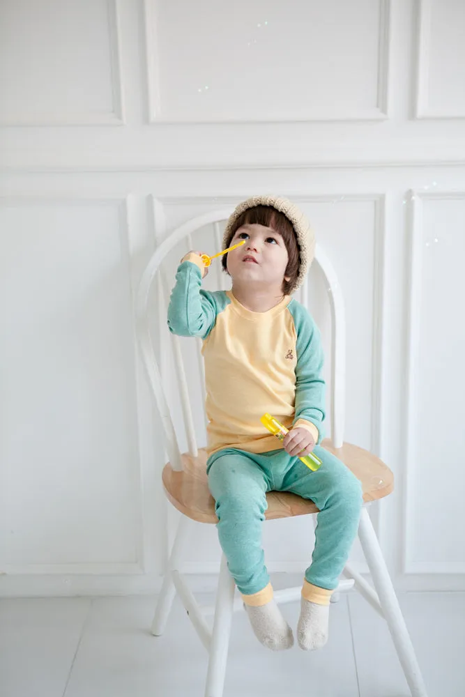 Raglan Yellow Long Sleeve Pajamas