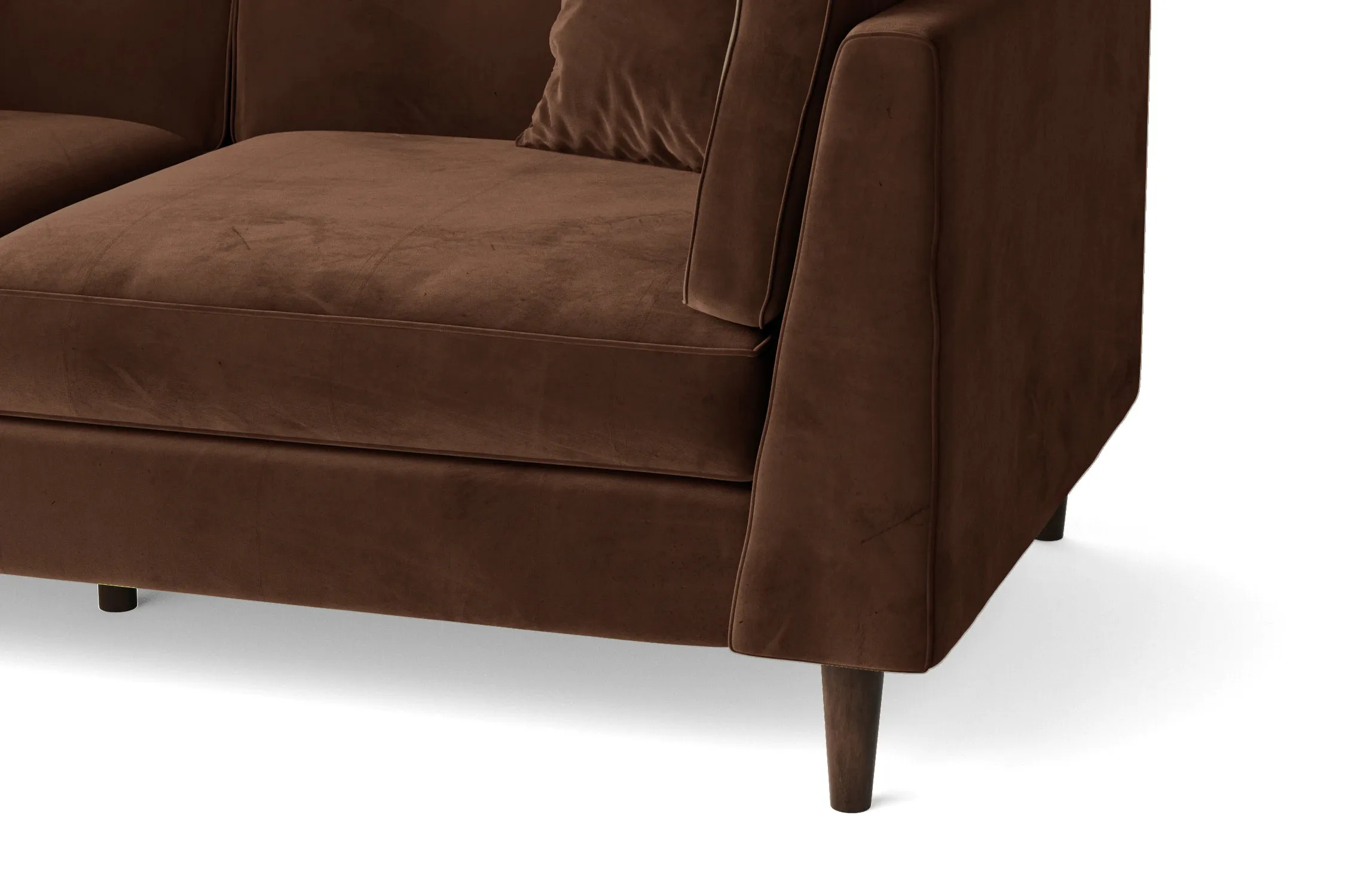 Ragusa 2 Seater Sofa Coffee Brown Velvet