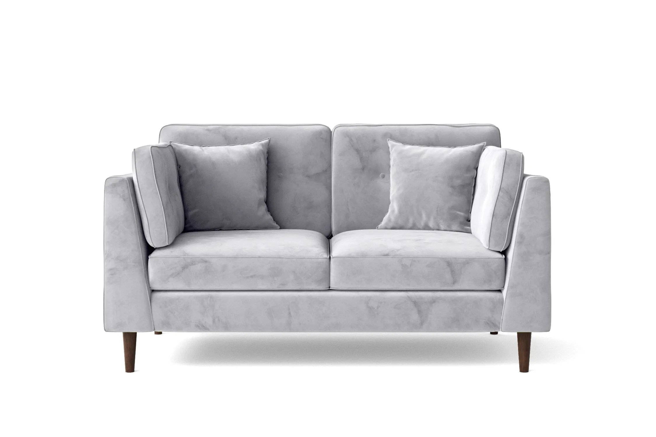 Ragusa 2 Seater Sofa Silver Velvet