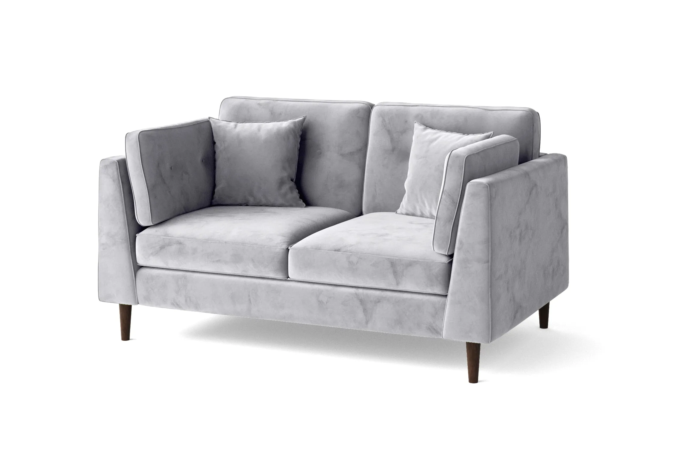 Ragusa 2 Seater Sofa Silver Velvet