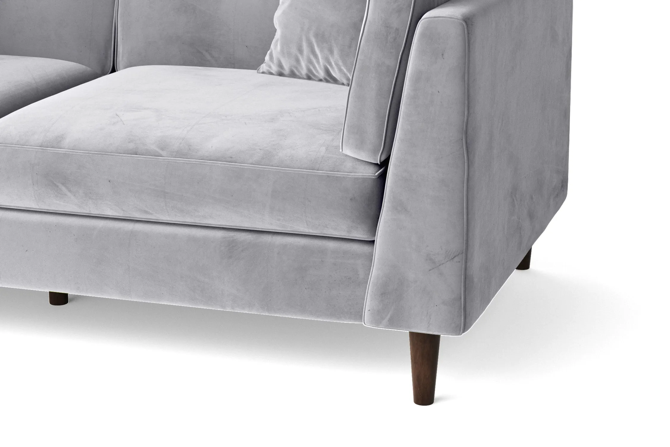 Ragusa 2 Seater Sofa Silver Velvet