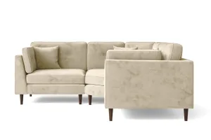 Ragusa 3 Seater Corner Sofa Cream Velvet