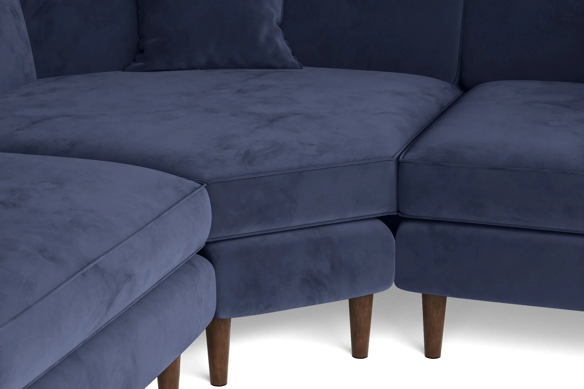 Ragusa 3 Seater Corner Sofa Dark Blue Velvet