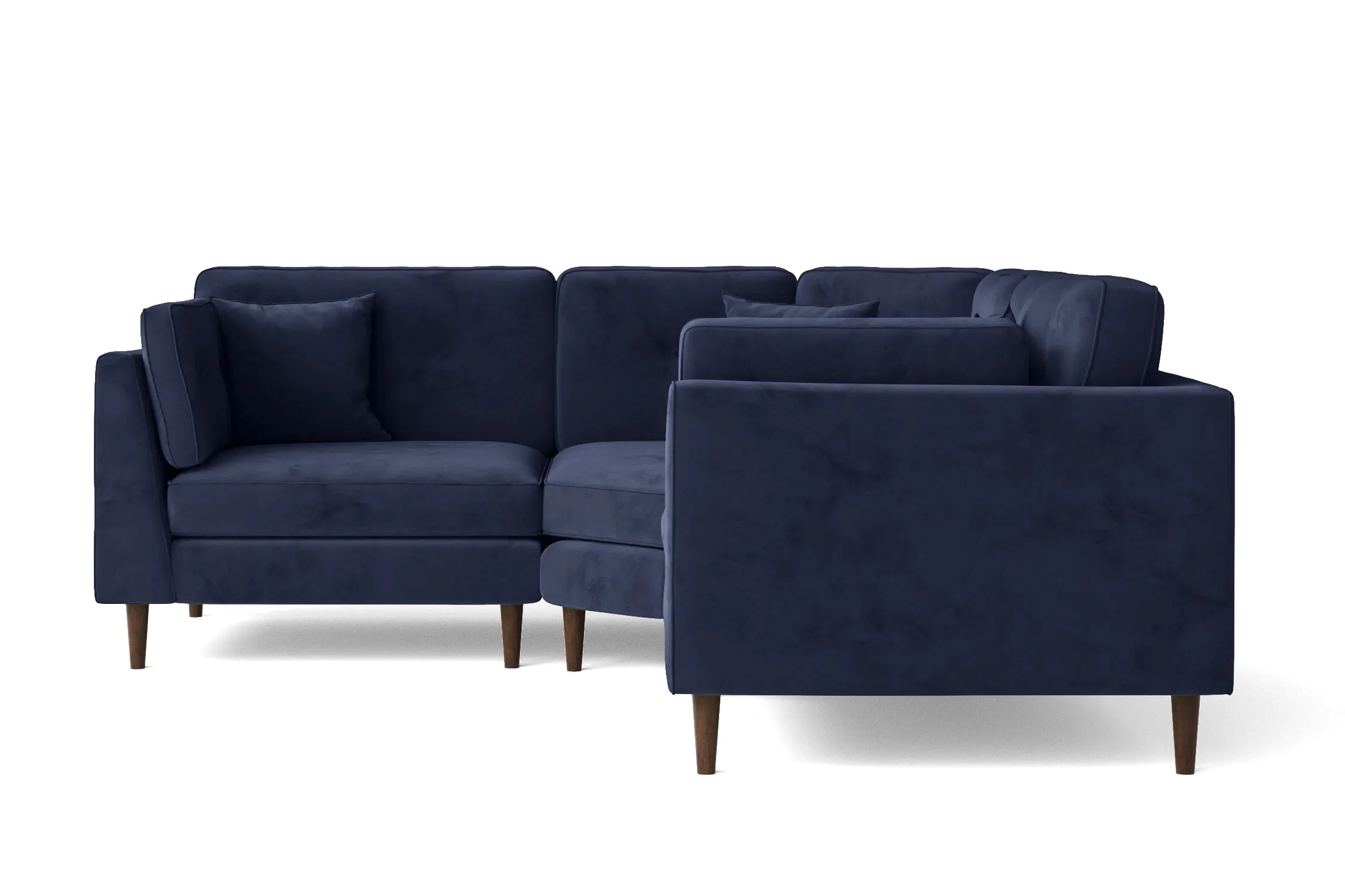 Ragusa 3 Seater Corner Sofa Dark Blue Velvet